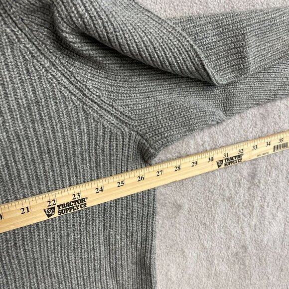 NWOT Blake Shelton Lands' End Men's XXL Gray Ribbed Sweater Cotton Blend Patched - Picture 6 of 8